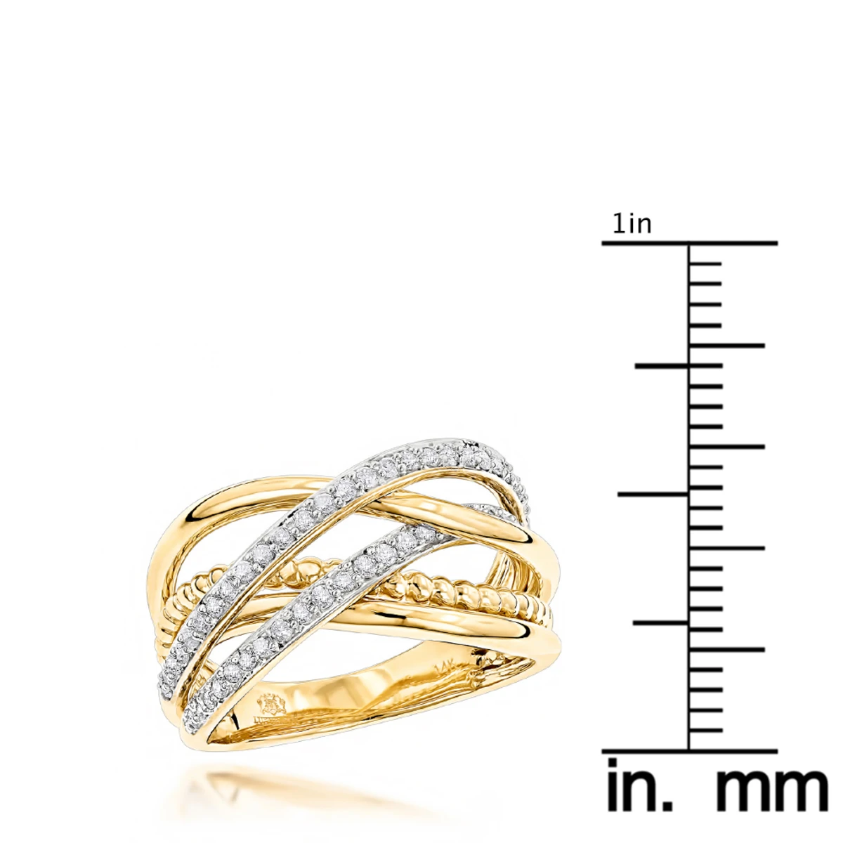 Luxurman Unique Women's Diamond Right Hand Ring 14K Yellow Gold 0.45ct 8 Luxurman Unique Women's Diamond Right Hand Ring 14K Yellow Gold 0.45ct - Image 6