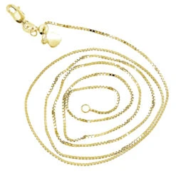 LUXURMAN Solid 10K Yellow Gold Box Chain For Women Adjustable 0.9mm -H'Hen Sale Store luxurman solid 10k gold box chain for women adjustable 09mm backye