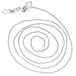 LUXURMAN Solid 10K White Gold Cable Chain For Women Adjustable 0.9mm -H'Hen Sale Store luxurman solid 10k gold cable chain for women adjustable 09mm backwh