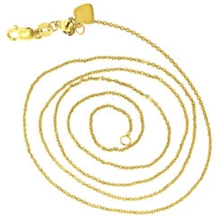 LUXURMAN Solid 10K White Gold Cable Chain For Women Adjustable 0.9mm -H'Hen Sale Store luxurman solid 10k gold cable chain for women adjustable 09mm backye