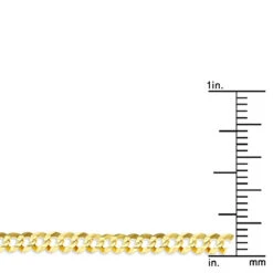 LUXURMAN Solid 10K Yellow Gold Curb Chain For Men & Women Comfort 3mm Wide -H'Hen Sale Store luxurman solid 10k gold curb chain for men women comfort 3mm wide ruler