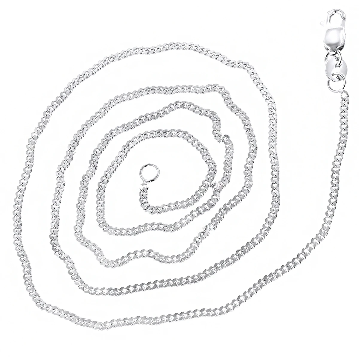 LUXURMAN Solid 10K White Gold Curb Chain For Men & Women Gourmette 1.5mm 5 LUXURMAN Solid 10K White Gold Curb Chain For Men & Women Gourmette 1.5mm - Image 3