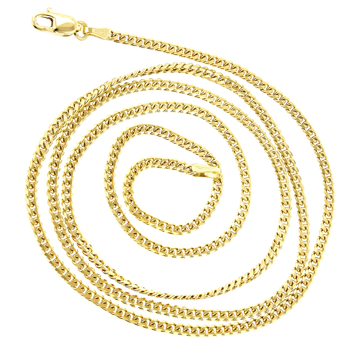 LUXURMAN Solid 10K Yellow Gold Curb Chain For Men & Women Gourmette 2mm Wide 4 LUXURMAN Solid 10K Yellow Gold Curb Chain For Men & Women Gourmette 2mm Wide - Image 2