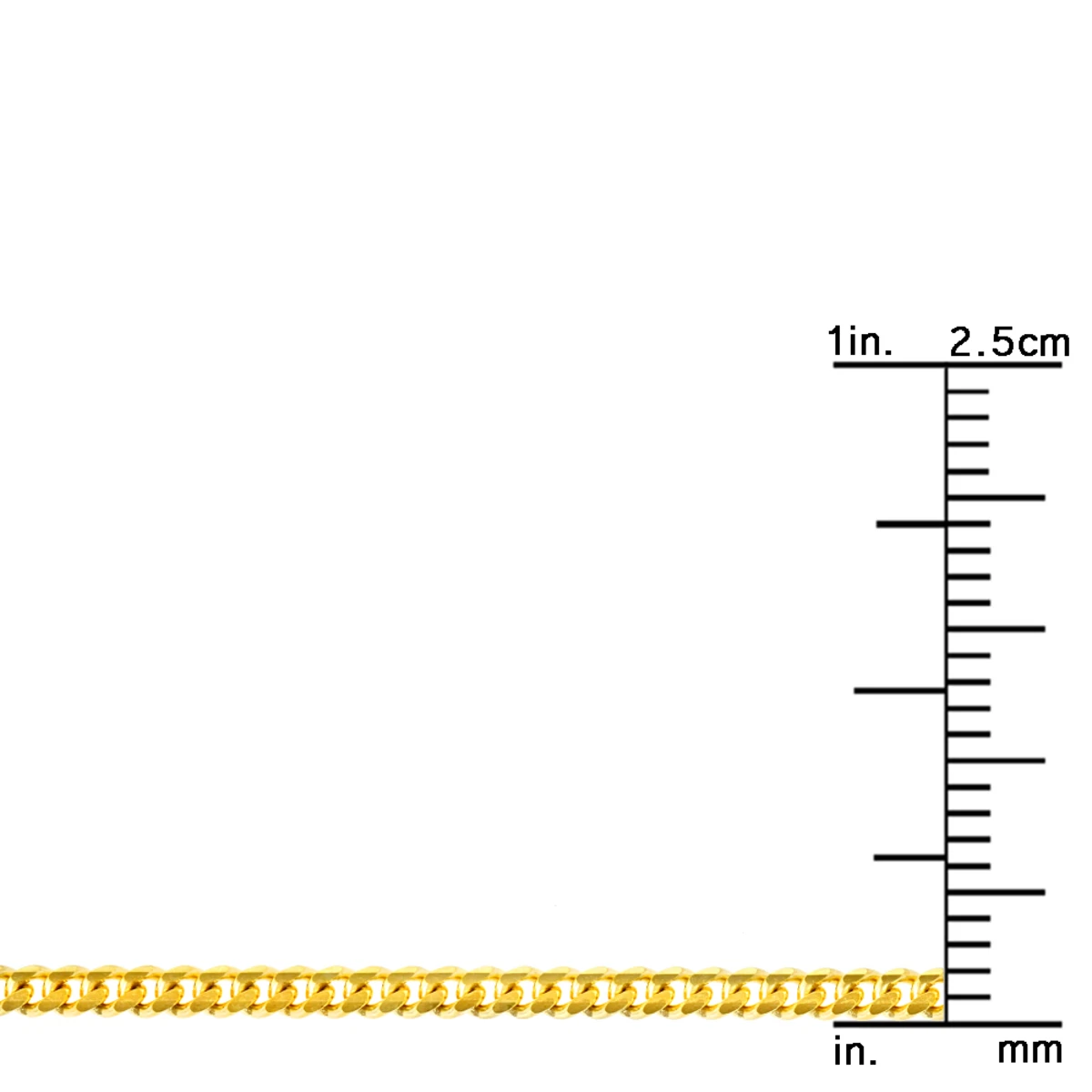 LUXURMAN Solid 10K Yellow Gold Curb Chain For Men & Women Gourmette 2mm Wide 6 LUXURMAN Solid 10K Yellow Gold Curb Chain For Men & Women Gourmette 2mm Wide - Image 4