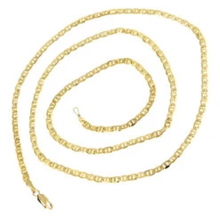 LUXURMAN Solid 10K Yellow Gold Mariner Chain For Men & Women 2.3mm Wide -H'Hen Sale Store luxurman solid 10k gold mariner chain for men women 23mm wide backye