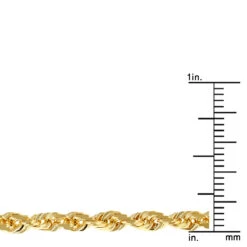 LUXURMAN Solid 10K Yellow Gold Rope Chain For Men & Women Diamond Cut 3.5mm -H'Hen Sale Store luxurman solid 10k gold rope chain for men women diamond cut 35mm rulerye