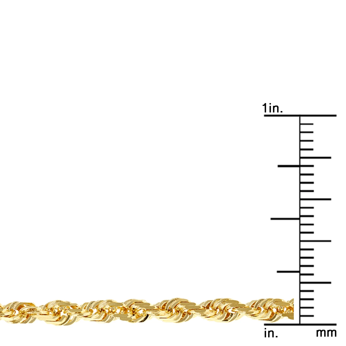 LUXURMAN Solid 10K Yellow Gold Rope Chain For Men & Women Diamond Cut 3mm 6 LUXURMAN Solid 10K Yellow Gold Rope Chain For Men & Women Diamond Cut 3mm - Image 4