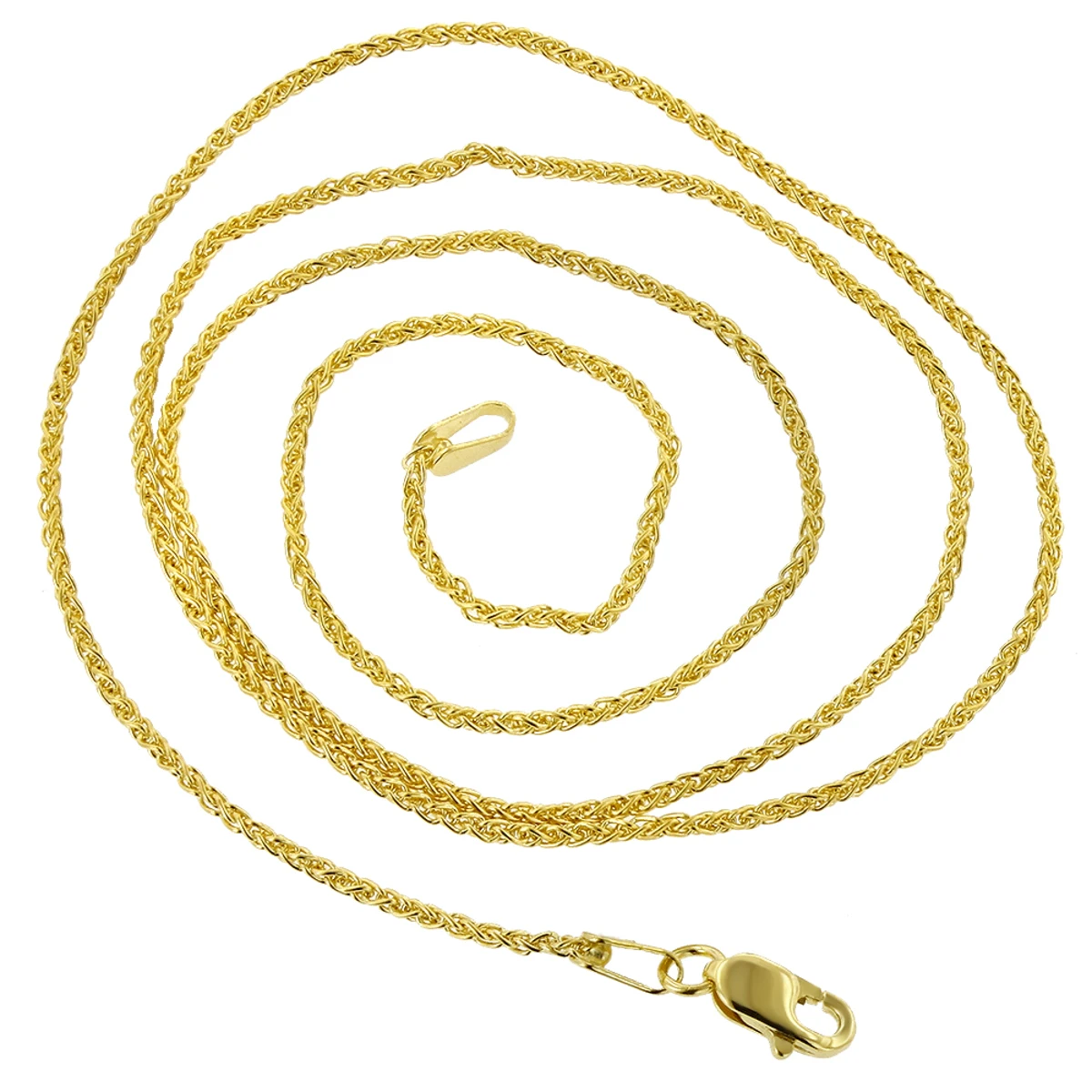 LUXURMAN Solid 10K Yellow Gold Wheat Chain For Women 1mm Wide 6 LUXURMAN Solid 10K Yellow Gold Wheat Chain For Women 1mm Wide - Image 4