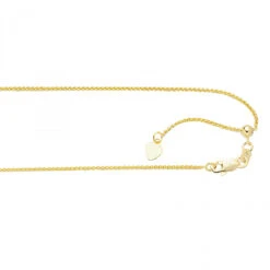 LUXURMAN Solid 10K Yellow Gold Wheat Chain For Women Round Adjustable 1mm