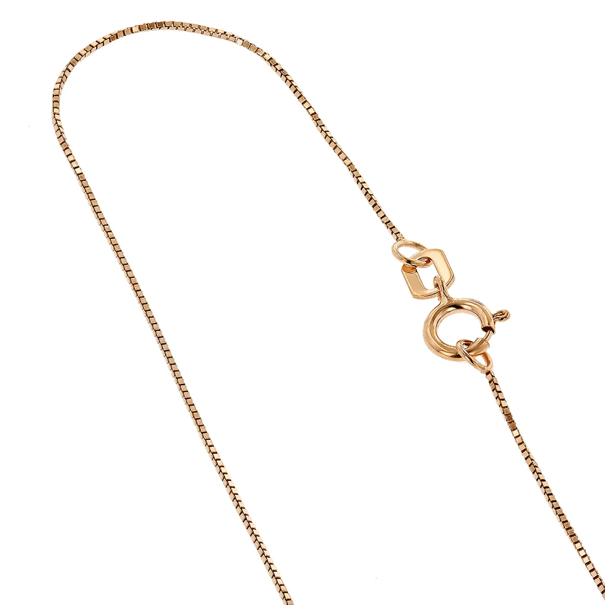 Solid 14K Rose Gold Box Chain For Women 0.6mm Wide By LUXURMAN 3 Solid 14K Rose Gold Box Chain For Women 0.6mm Wide By LUXURMAN
