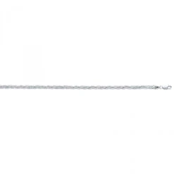 LUXURMAN Solid 14K White Gold Braided Chain For Women Fox 3.5mm Wide