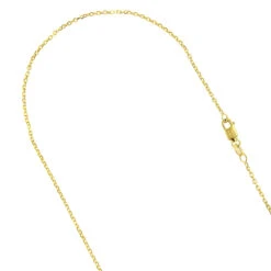 LUXURMAN Solid 14K Yellow Gold 1.1mm Cable Chain For Men & Women Lobster Clasp