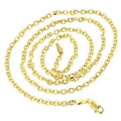 LUXURMAN Solid 14K Yellow Gold Cable Chain For Men & Women 2.3mm Wide -H'Hen Sale Store luxurman solid 14k gold cable chain for men women 23mm wide backye