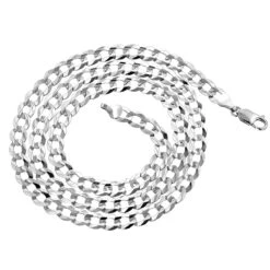 LUXURMAN Solid 14K White Gold Curb Chain For Men Comfort 5.5mm Wide -H'Hen Sale Store luxurman solid 14k gold curb chain for men comfort 55mm wide backwh