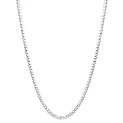 LUXURMAN Solid 14K White Gold Curb Chain For Men & Women Comfort 2.6mm Wide -H'Hen Sale Store luxurman solid 14k gold curb chain for men women comfort 26mm wide boxwh