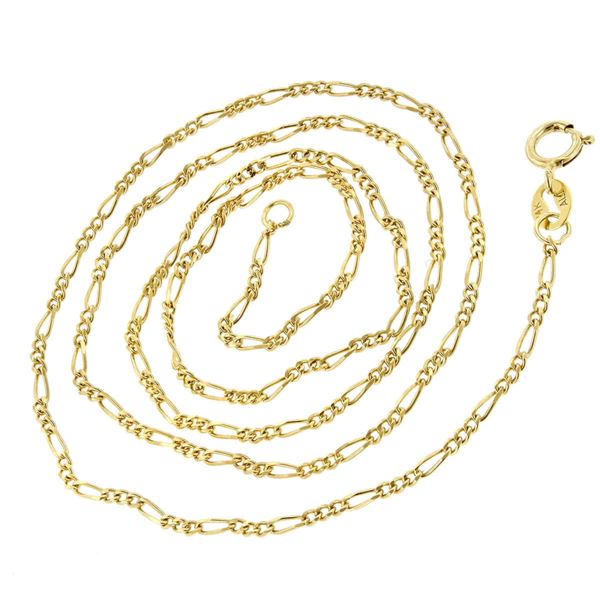 LUXURMAN Solid 14K Yellow Gold Figaro Chain For Men & Women 1.3mm Wide 4 LUXURMAN Solid 14K Yellow Gold Figaro Chain For Men & Women 1.3mm Wide - Image 2