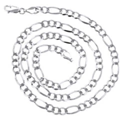 LUXURMAN Solid 14K White Gold Figaro Chain For Men & Women 4.5mm Wide -H'Hen Sale Store luxurman solid 14k gold figaro chain for men women 45mm wide backwh