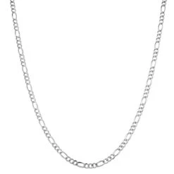 LUXURMAN Solid 14K White Gold Figaro Chain For Men & Women 4.5mm Wide -H'Hen Sale Store luxurman solid 14k gold figaro chain for men women 45mm wide boxwh