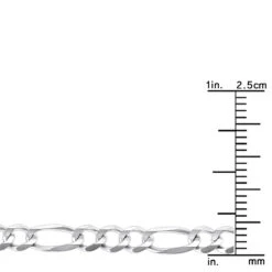 LUXURMAN Solid 14K White Gold Figaro Chain For Men & Women 4.5mm Wide -H'Hen Sale Store luxurman solid 14k gold figaro chain for men women 45mm wide rulerwh
