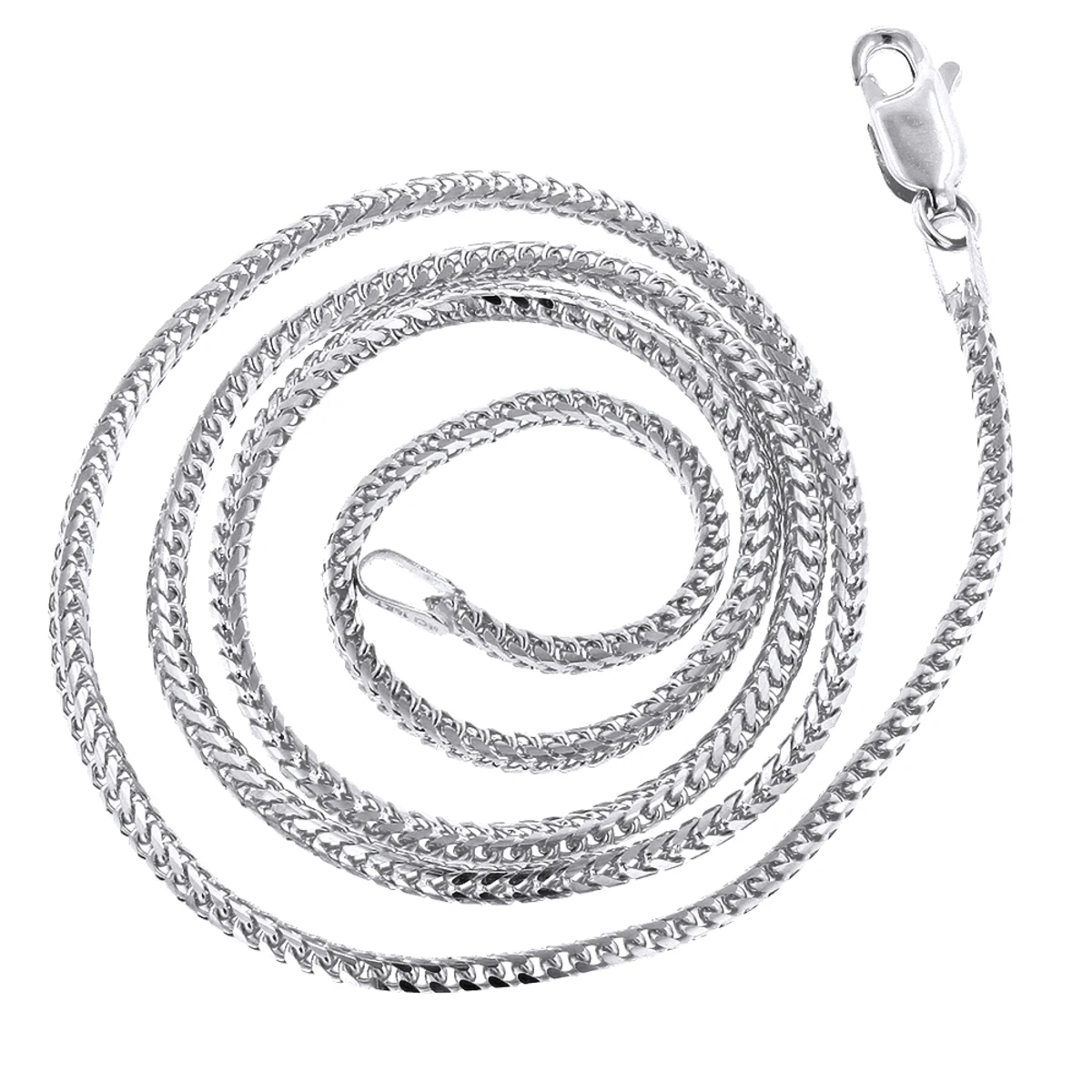 LUXURMAN Solid 14K White Gold Franco Chain For Men & Women 1.2mm Wide 5 LUXURMAN Solid 14K White Gold Franco Chain For Men & Women 1.2mm Wide - Image 3