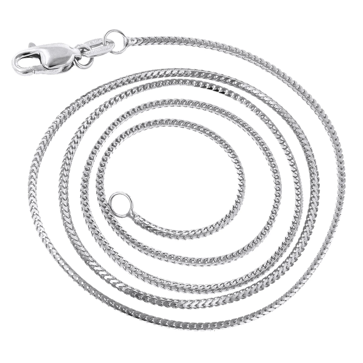 LUXURMAN Solid 14K White Gold Franco Chain For Women 0.9mm Wide 5 LUXURMAN Solid 14K White Gold Franco Chain For Women 0.9mm Wide - Image 3