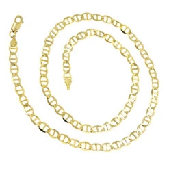 LUXURMAN Solid 14K Yellow Gold Mariner Chain For Men & Women 3mm Wide -H'Hen Sale Store luxurman solid 14k gold mariner chain for men women 3mm wide backye
