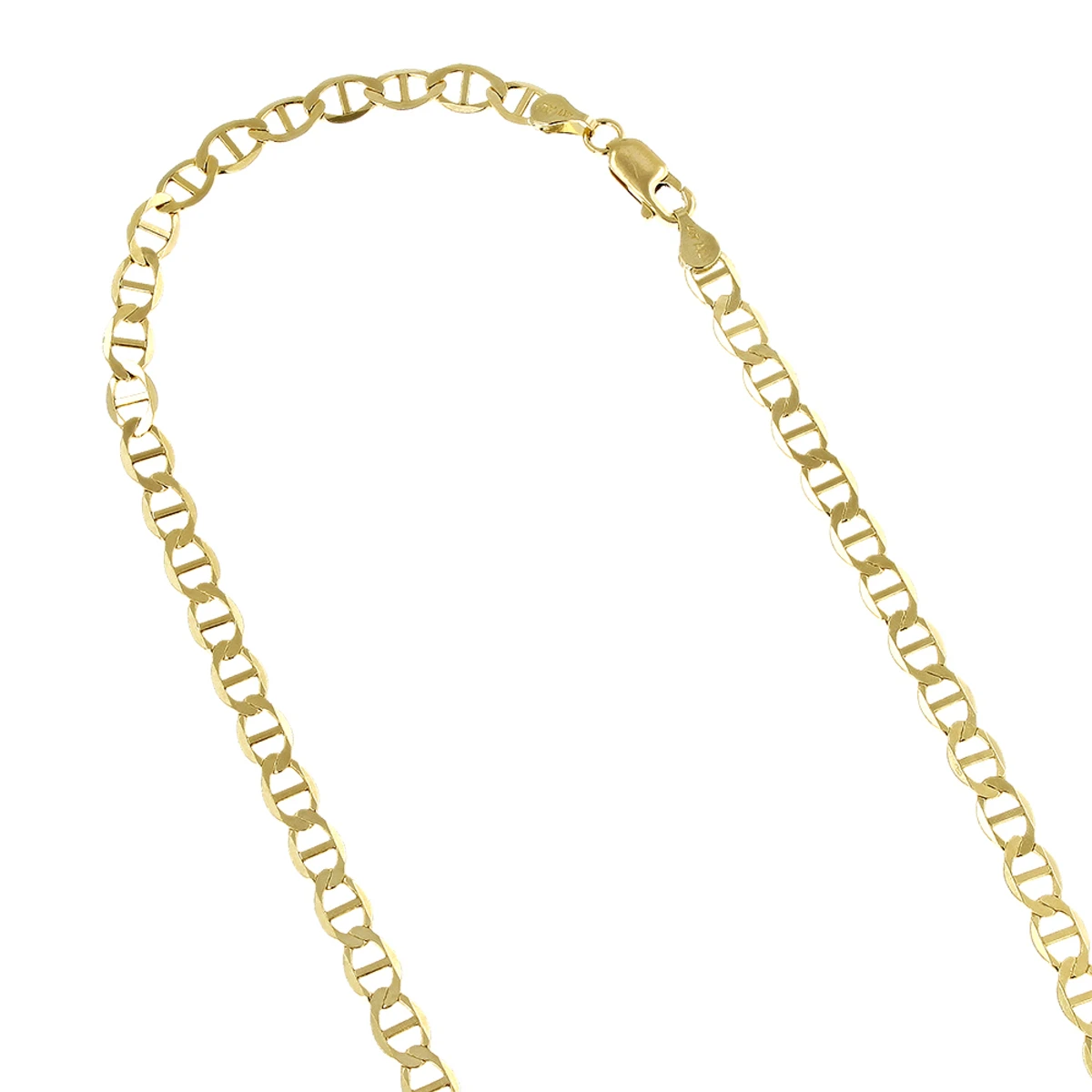 LUXURMAN Solid 14K Yellow Gold Mariner Chain For Men & Women 4.5mm Wide 3 LUXURMAN Solid 14K Yellow Gold Mariner Chain For Men & Women 4.5mm Wide