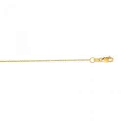 LUXURMAN Solid 14K Yellow Gold Rolo Chain For Men & Women Diamond Cut 1.1mm