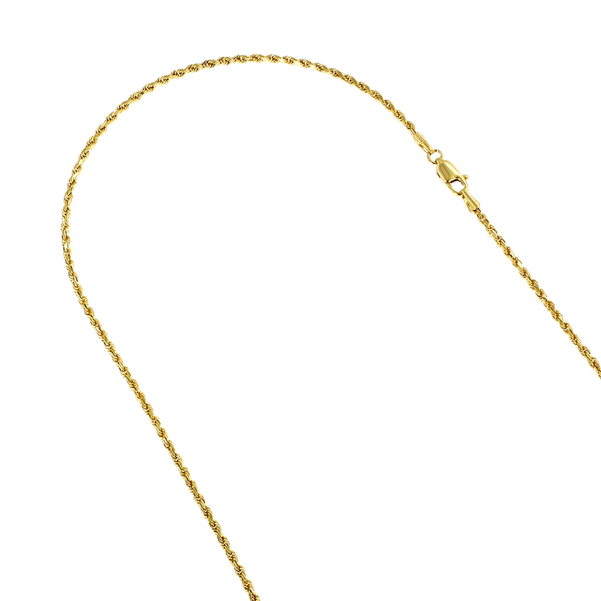 LUXURMAN Solid 14K Yellow Gold Rope Chain For Men & Women 2mm Wide 3 LUXURMAN Solid 14K Yellow Gold Rope Chain For Men & Women 2mm Wide
