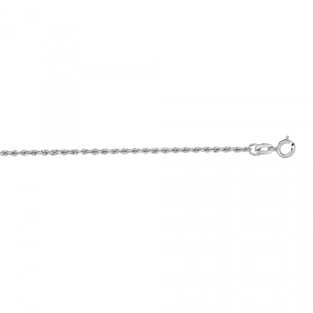LUXURMAN Solid 14K White Gold Diamond Cut 1.3mm Rope Chain For Men & Women 3 LUXURMAN Solid 14K White Gold Diamond Cut 1.3mm Rope Chain For Men & Women
