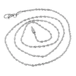 LUXURMAN Solid 14K White Gold Rope Chain For Men & Women Diamond Cut 1.3mm -H'Hen Sale Store luxurman solid 14k gold rope chain for men women diamond cut 13mm backwh