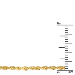 LUXURMAN Solid 14K Yellow Gold Rope Chain For Men & Women Diamond Cut 2.3mm -H'Hen Sale Store luxurman solid 14k gold rope chain for men women diamond cut 23mm rulerye