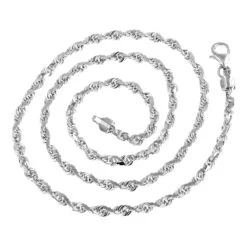 LUXURMAN Solid 14K Yellow Gold Rope Chain For Men & Women Diamond Cut 2.5mm -H'Hen Sale Store luxurman solid 14k gold rope chain for men women diamond cut 25mm backwh