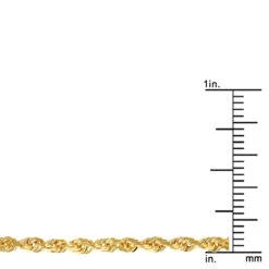 LUXURMAN Solid 14K Yellow Gold Rope Chain For Men & Women Diamond Cut 2.5mm -H'Hen Sale Store luxurman solid 14k gold rope chain for men women diamond cut 25mm rulerye