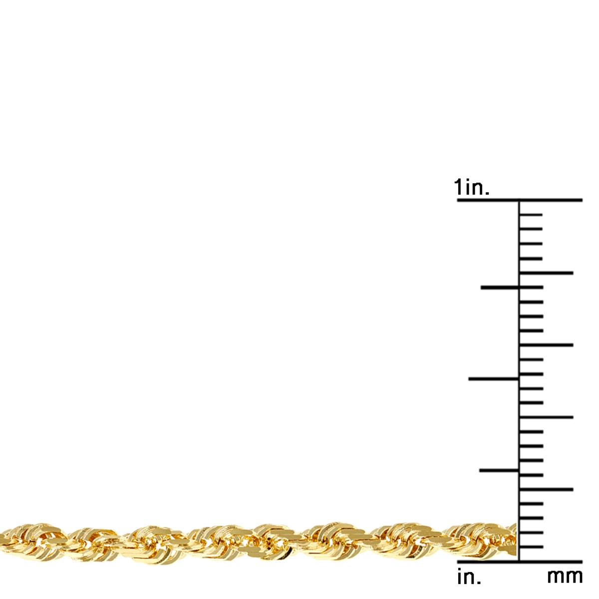 LUXURMAN Solid 14K Yellow Gold Rope Chain For Men & Women Diamond Cut 2.8mm 6 LUXURMAN Solid 14K Yellow Gold Rope Chain For Men & Women Diamond Cut 2.8mm - Image 4