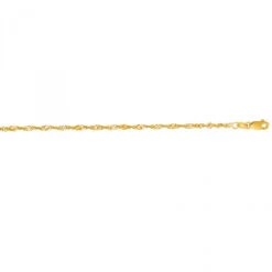 LUXURMAN Solid 14K Yellow Gold Singapore Chain For Men & Women 1.7mm Wide