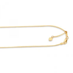 LUXURMAN Solid 14K Yellow Gold Snake Chain For Women Octagon Adjustable 0.9mm