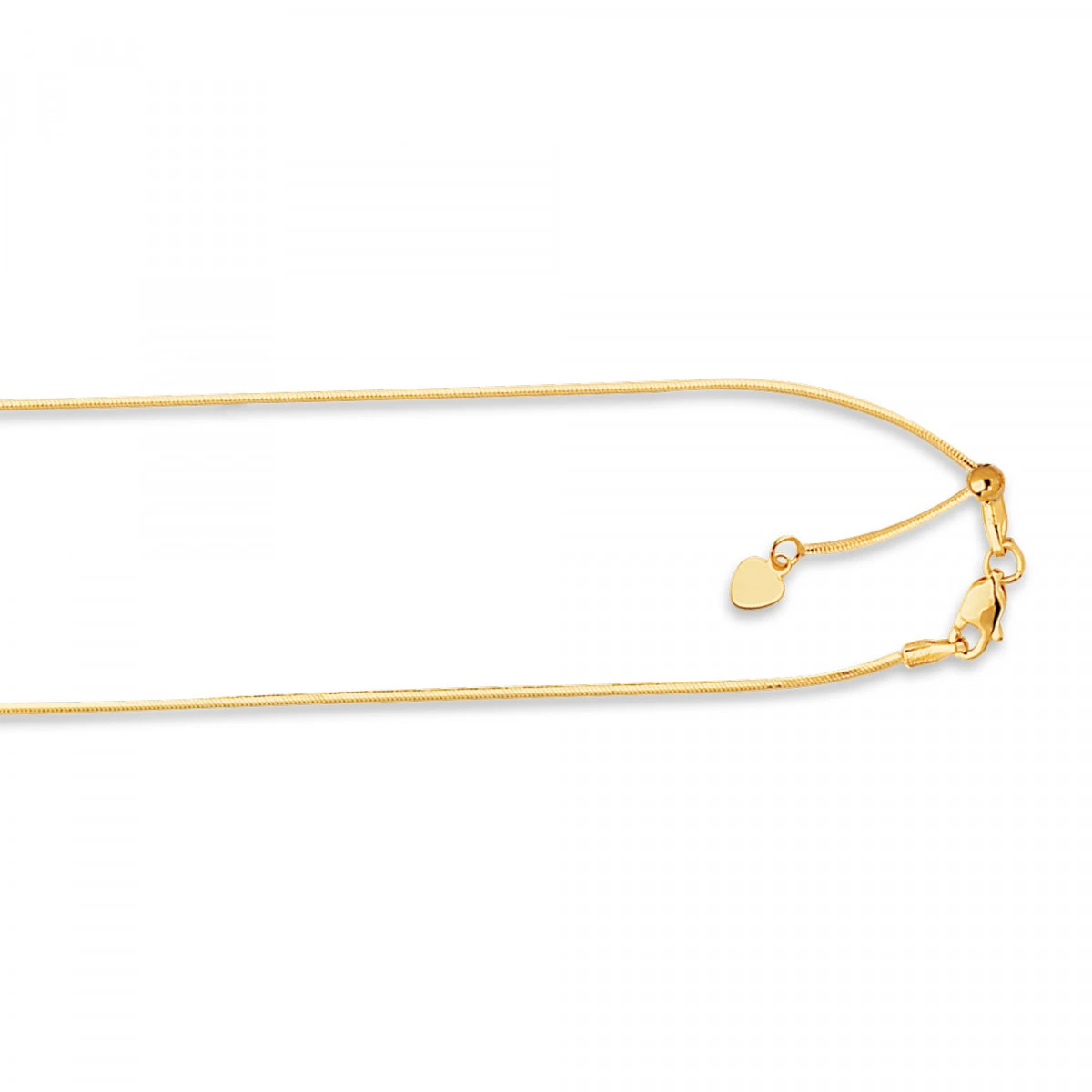 LUXURMAN Solid 14K Yellow Gold Snake Chain For Women Octagon Adjustable 0.9mm 3 LUXURMAN Solid 14K Yellow Gold Snake Chain For Women Octagon Adjustable 0.9mm