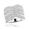 Luxurman Statement Platinum Ladies Diamond Cocktail Ring 4ct G/VS