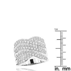 Luxurman Statement Platinum Ladies Diamond Cocktail Ring 4ct G/VS -H'Hen Sale Store luxurman statement jewelry platinum ladies diamond cocktail ring 4ct gvs rulerwh