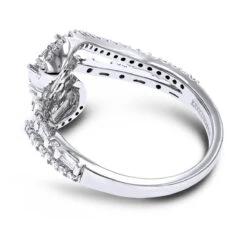 LUXURMAN Unique Women's 14K White Gold 2 Cluster Diamond Ring 0.8ct 11 LUXURMAN Unique Women's 14K White Gold 2 Cluster Diamond Ring 0.8ct -H'Hen Sale Store luxurman unique womens diamond rings 14k gold 2 cluster diamond ring 08ct backwh