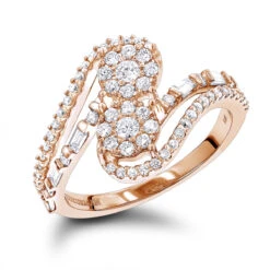 LUXURMAN Unique Women's 14K White Gold 2 Cluster Diamond Ring 0.8ct 10 LUXURMAN Unique Women's 14K White Gold 2 Cluster Diamond Ring 0.8ct -H'Hen Sale Store luxurman unique womens diamond rings 14k gold 2 cluster diamond ring 08ct ro