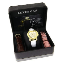 Luxurman Ladies Diamond Heart Watch 0.30ct Yellow Gold Plated 8 Luxurman Ladies Diamond Heart Watch 0.30ct Yellow Gold Plated -H'Hen Sale Store luxurman watches ladies diamond heart watch 030ct yellow gold plated p 46683box