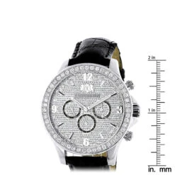 Men's Diamond Watch 3 Carat Swiss Mvt Black Leather Band Luxurman Liberty 11 Men's Diamond Watch 3 Carat Swiss Mvt Black Leather Band Luxurman Liberty -H'Hen Sale Store luxurman watches mens diamond watch 2ct p 35308 ruler