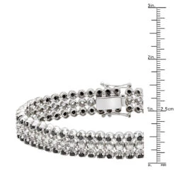 Luxurman White And Black Diamond Tennis Bracelet For Men 10K White Gold 8.5ct -H'Hen Sale Store luxurman white and black diamond tennis bracelet for men in 14k gold 85ct rulerwh