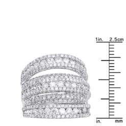 Luxurman Women's Oversized Fashion Cocktail Ring With Diamonds 3.75 14K White Gold -H'Hen Sale Store luxurman womens oversized fashion cocktail ring with diamonds 375 14k gold rulerwh