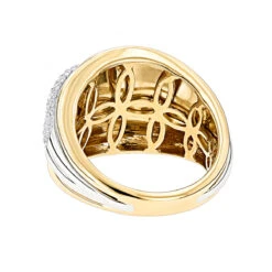 Massive Women's Diamond Wave Cocktail Ring 14K Yellow Gold 1.25ct -H'Hen Sale Store massive womens diamond wave cocktail ring 14k gold 125ct backye