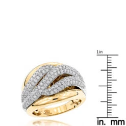 Massive Women's Diamond Wave Cocktail Ring 14K Yellow Gold 1.25ct -H'Hen Sale Store massive womens diamond wave cocktail ring 14k gold 125ct rulerye