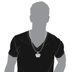 Men's 14K White Gold Crown Diamond Pendant 1.37ct 11 Men's 14K White Gold Crown Diamond Pendant 1.37ct -H'Hen Sale Store mens 14k gold crown diamond pendant 137ct p 5928 bodwh