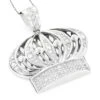 Men's 14K White Gold Crown Diamond Pendant 1.37ct